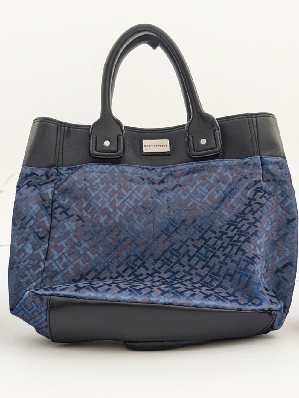 Tommy Hilfiger Navy and Black Patterned Tote